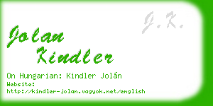 jolan kindler business card